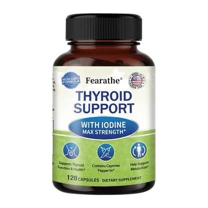 Thyroid Supplement for Men and Women - Thyroid Health, Metabolism, Energy and Focus Formula - 120 Capsules,Non-GMO