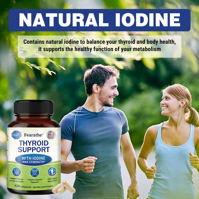Thyroid Supplement for Men and Women - Thyroid Health, Metabolism, Energy and Focus Formula - 120 Capsules,Non-GMO
