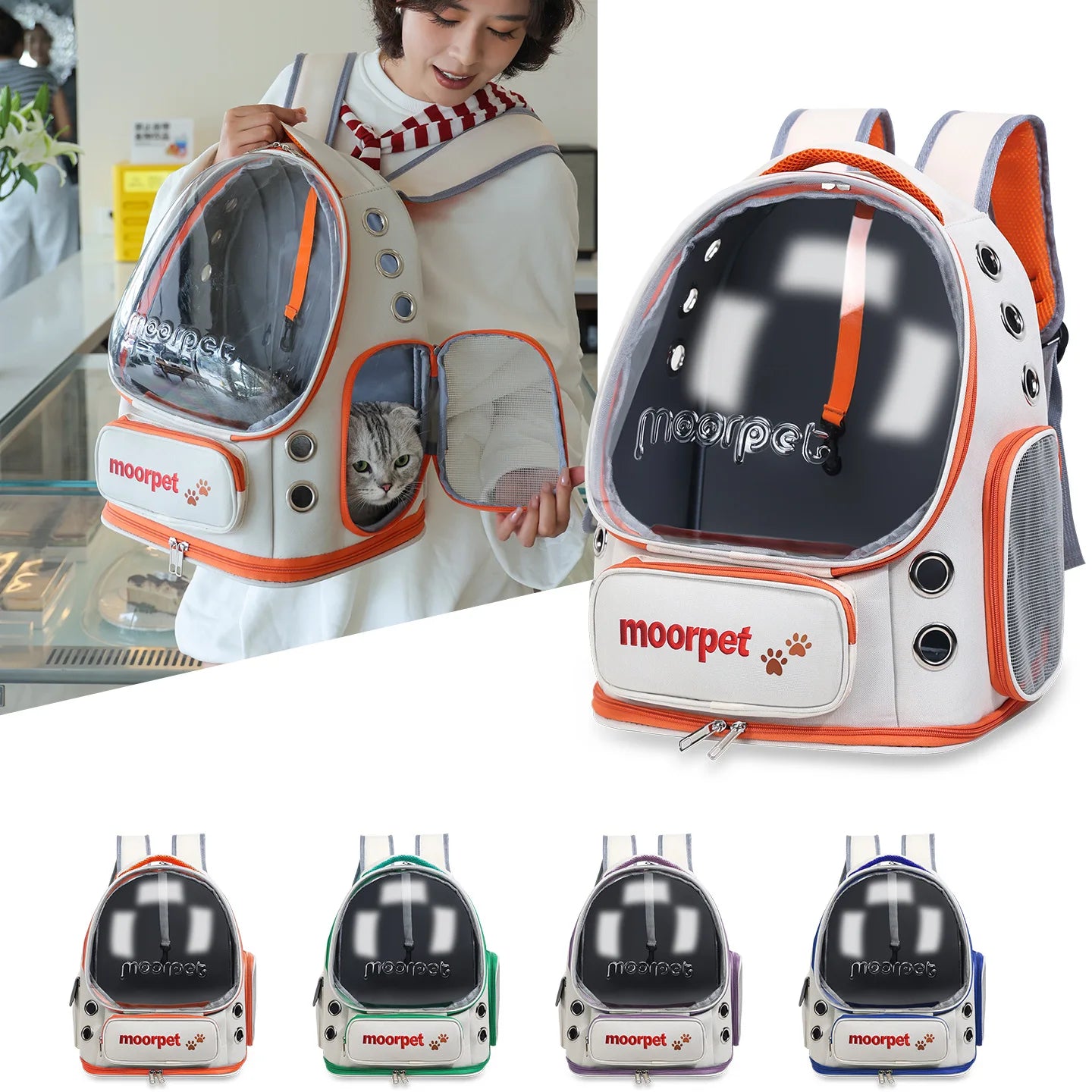 Universal Portable Transparent Large Capacity Breathable Backpack Pet Bag for Dogs And Cats Mobile Pet Carrier