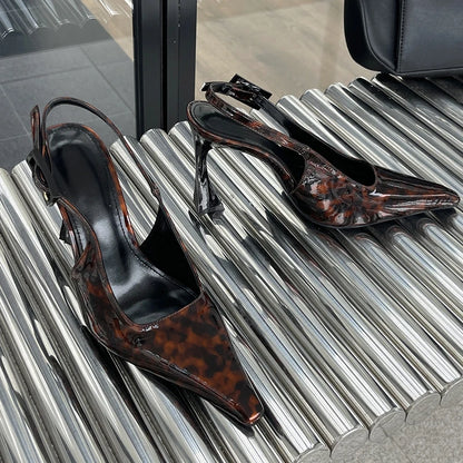 New In 2025 Pumps Footwear Elegant Women Heeled Shoes Fashion Buckle Strap Female Pointed Toe Slingbacks Ladies High Heels Shoes