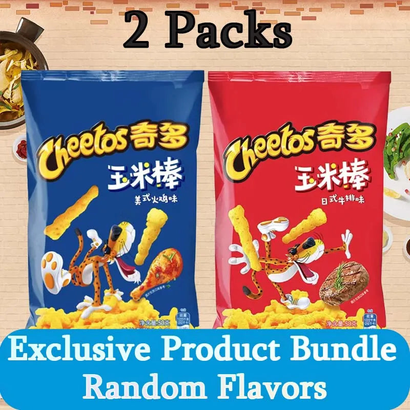 Cheetos Crunchy Corn Snacks 1.77oz(50g)*2 Packs Office Satisfying Snacks and Casual Snacks