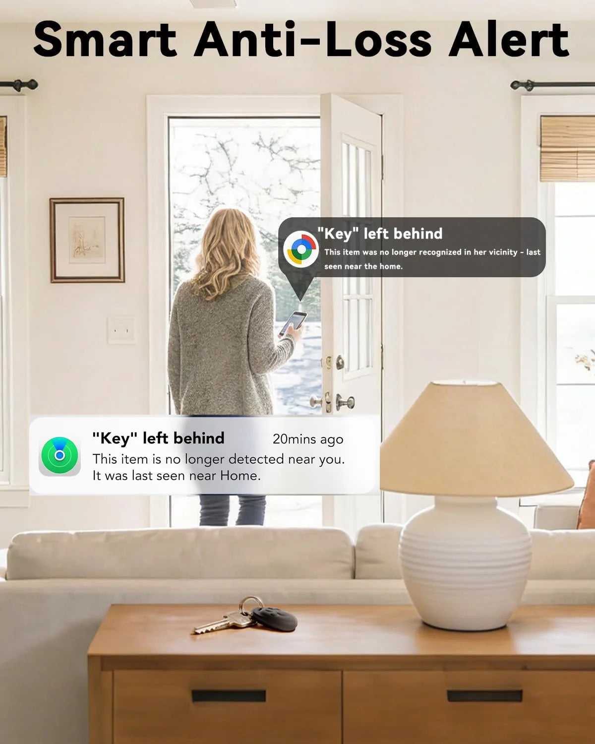 New Air Tag Tracker Dual System Bluetooth Smart Tag Compatible with Apple Find My IOS & Google Find Hub Android,80-100dB Alarm