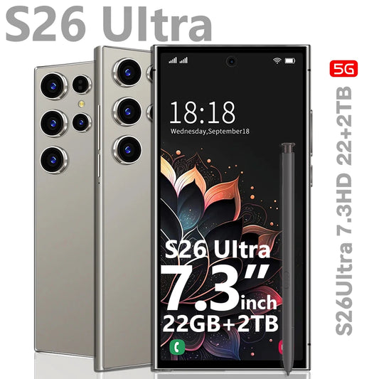 2025 HOT S26 Ultra 7.3HD Global Edition Original Smart Dual Card 7800mAh Battery Facial The phone case is used for