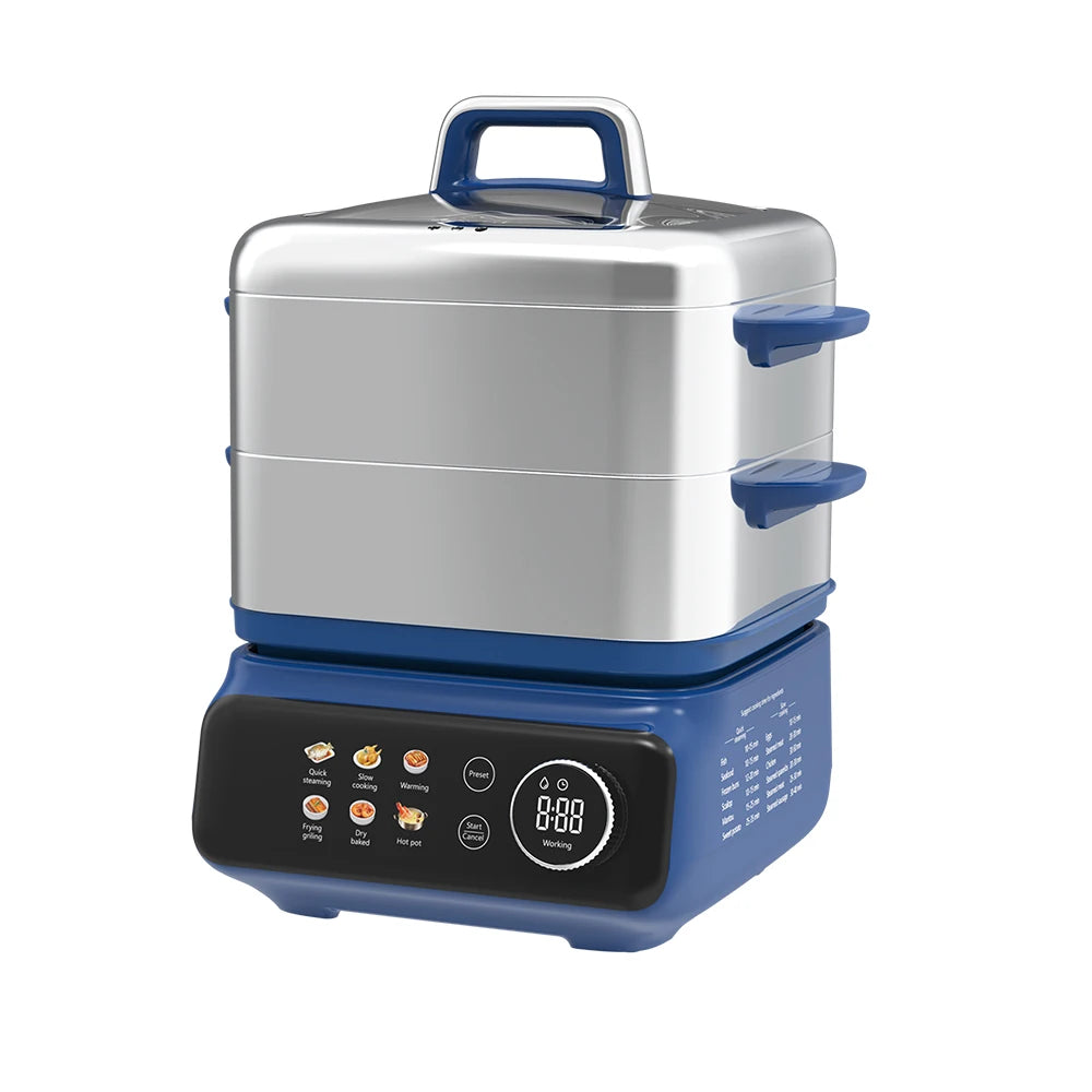 Kitchen 2 Layers Stainless Steel Multifunction Electric Food Steamer