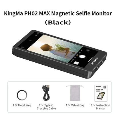 Magnetic Phone Vlog Selfie Monitor Screen, Using Phone Rear Camera for iPhone16 pro   max 15 14 13 Selfie Vlog Live Stream TikTo
