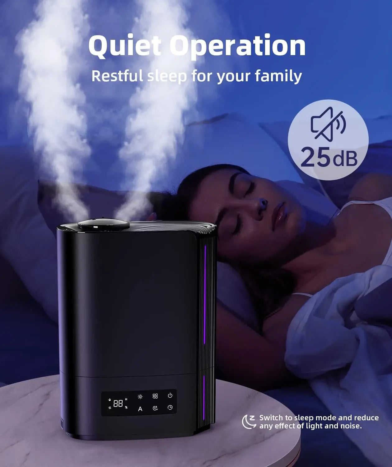 Ultrasonic Humidifier 6L 360° Adjustable Mist Direction 7 Color Light Aroma Fragrance for Bedroom,Children's Room,300 ml/h 3 Gea