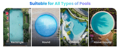 Cordless Robotic Pool Cleaner, Pool Vacuum for Inground Pools with 4 Motors, Wall & Waterline Cleaning, 300min Battery Life
