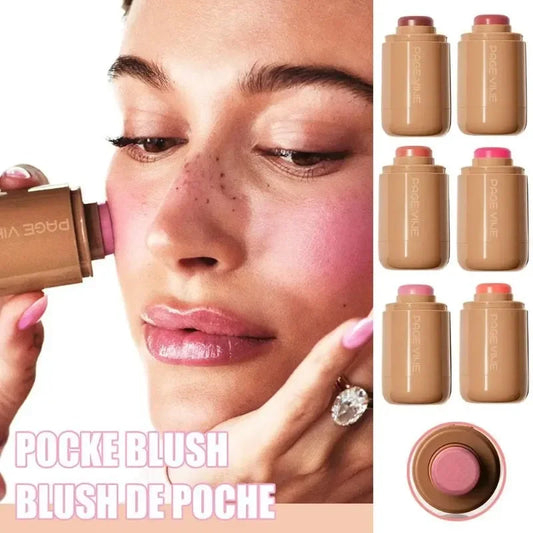 New2025 Blush Stick Cream PAGE VINE Pocket Lip Cheek Pocket Rouge Highlights to Brighten Natural Hydrating Korea Pink Cosmetics