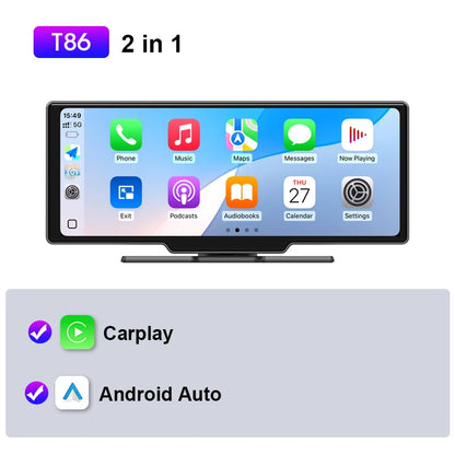 JMCQ Universal 10.26" Android WIFI Car Multimedia Player Bluetooth Wireless Carplay auto Monitor Screen for YouTube for Netflix