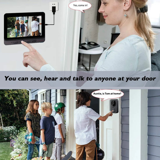 WiFi wireless smart video doorbell, Two-way outdoor 720P HD camera, Wireless intercom voice, Smart home waterproof doorbell - Merit Sell