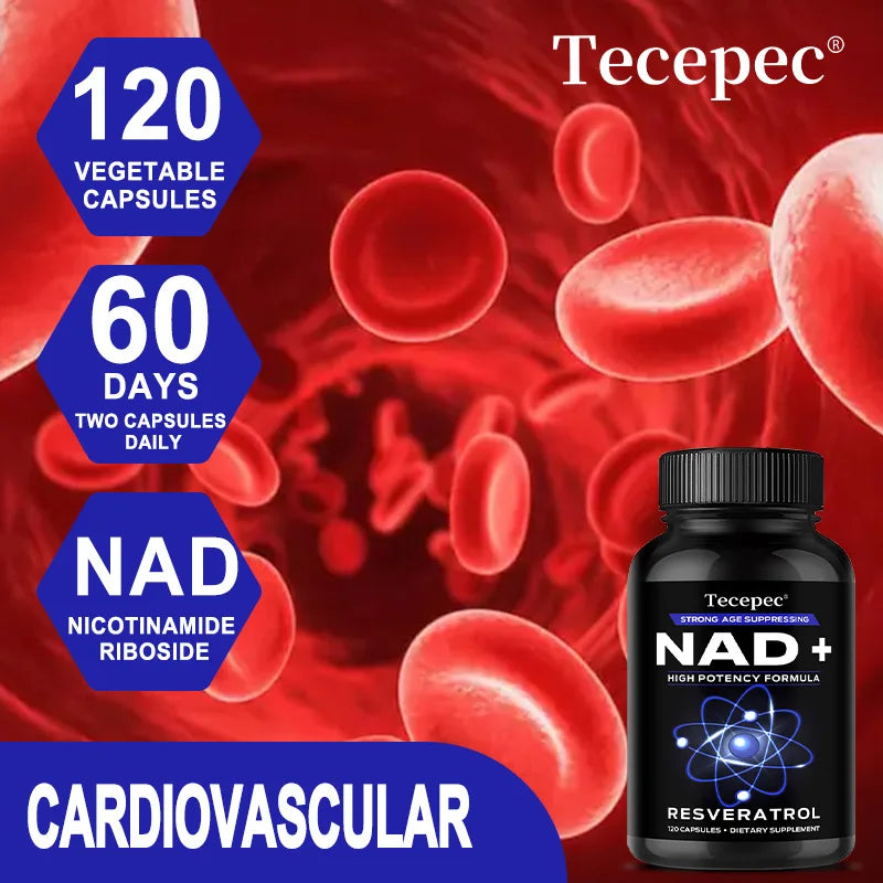 NAD+ Supplements with Resveratrol,Anti-aging and Cellular Health, Strengthens Immune System