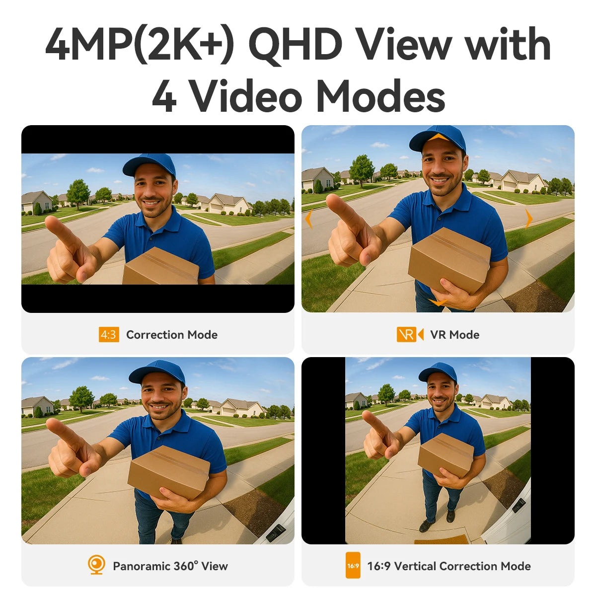 IMOU 2k Video Doorbell 3 with Chime fisheye lens Human Package Detection Rechargeable Battery Two-way Talk Waterproof 360° View