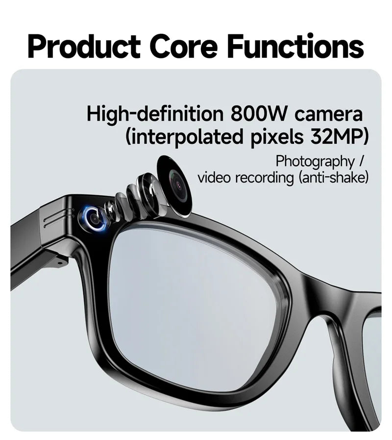 4K 200W Camera AI Glasses Color-Changing Smart Translation Glasses Photo Video Recording Waterproof Call Smart Sunglasses
