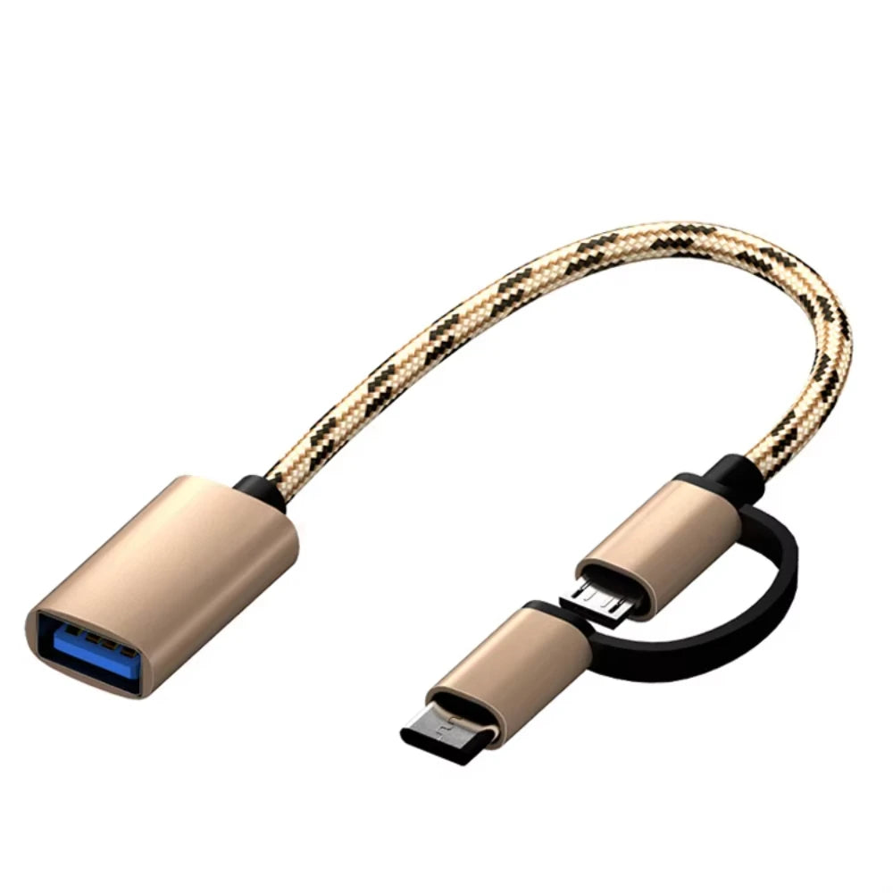 NNBILI New 2 in 1 USB 3.0 OTG Adapter Type C Micro USB to Type C Adapter Cable OTG Convertor for Gamepad Flash Disk Type-C Cable