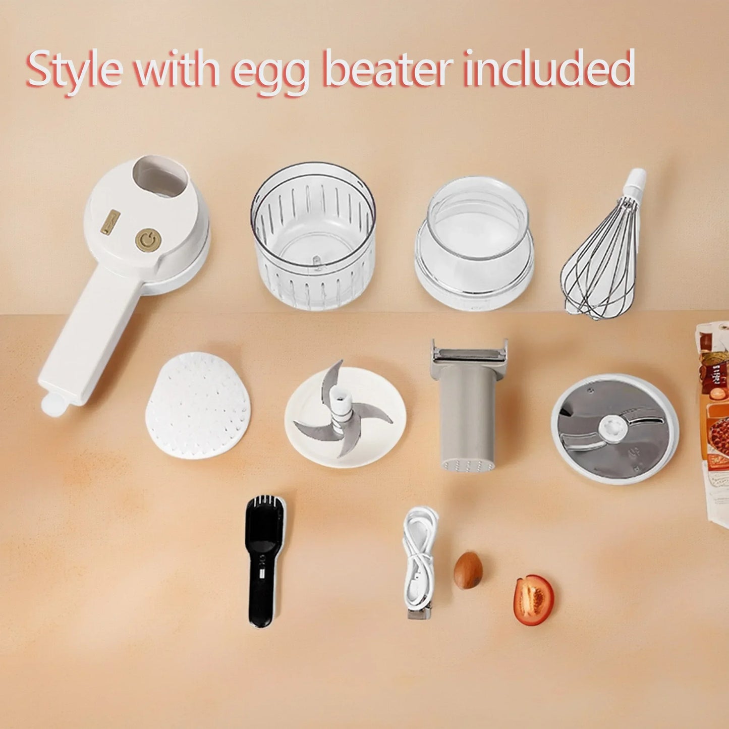 Professional 1PC Mini Food Processor - Wireless Electric Garlic Masher with Multi-Blade Chopping Function