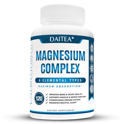 Daitea Magnesium Complex Capsules - Mobility and Flexibility Supplement, Cardiovascular Health, Sleep, Muscle Relaxation, Stress
