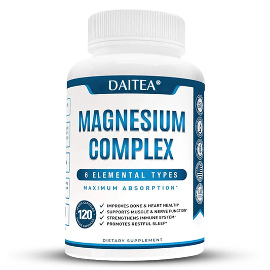 Daitea Magnesium Complex Capsules - Mobility and Flexibility Supplement, Cardiovascular Health, Sleep, Muscle Relaxation, Stress