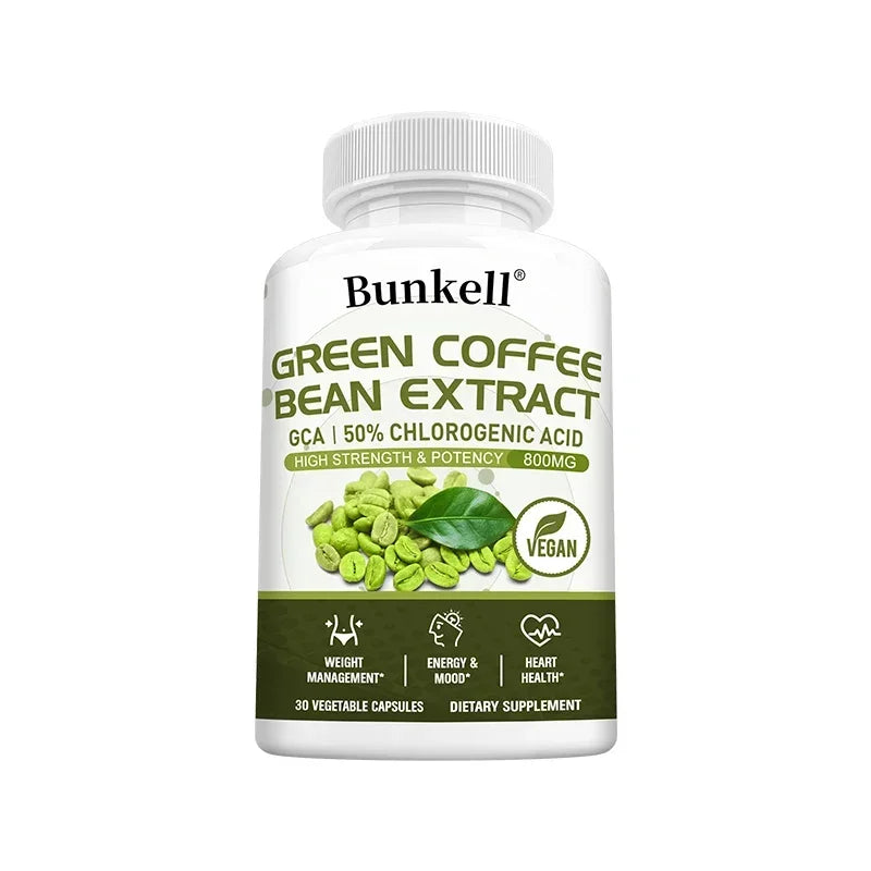 Green Coffee Bean Extract Capsules, Antioxidant, Support Metabolism & Daily Energy, Digestive & Cardiovascular Wellness