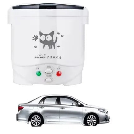 1L Car Mini Rice Cooker Multi-function Electric Water Food Heater Machine Lunch Box Warmer 2 Persons For Home Car SUV Truck