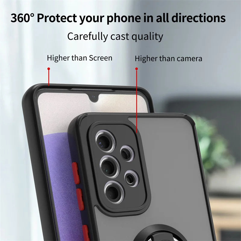 For Samsung Galaxy A13 A23 A33 A53 A73 5G Case Shockproof Armor Magnet Ring Holder Back Cover For Sumsung A 13 23 33 53 73 Funda