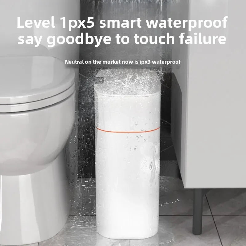 Large Capacity Smart Home Intelligent Induction Trash Can with Automatic Opening Lid for Household Toilet