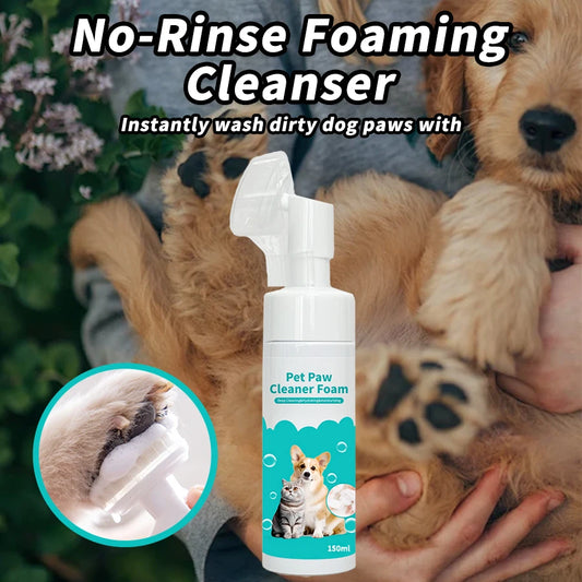 Pet foot cleaning foam dog cat paw foot wash free care 150ml pet cleaning supplies - Merit Sell