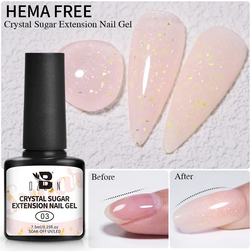 AWStorG 15ML Fiber Builder Nail Gel In A Bottle UV Semi Permanent Clear Pink Nail Strengthener Extension Construction Gel