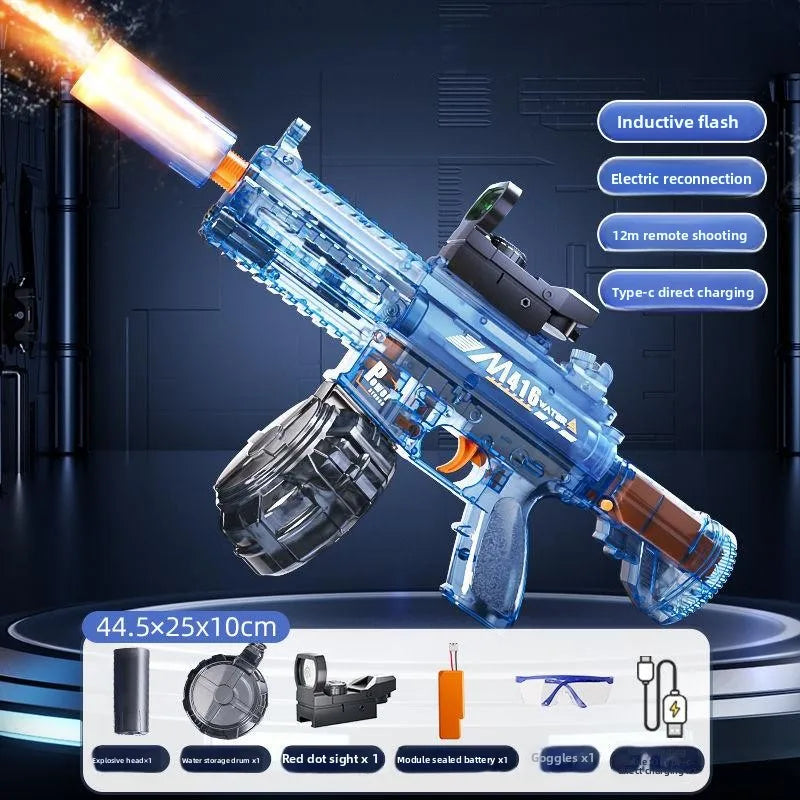 Kids Electric Water Gun with Sound & Lights - Tactical Assault Rifle Toy for Outdoor Games, Pool Beach Summer Fun Ages 8-12