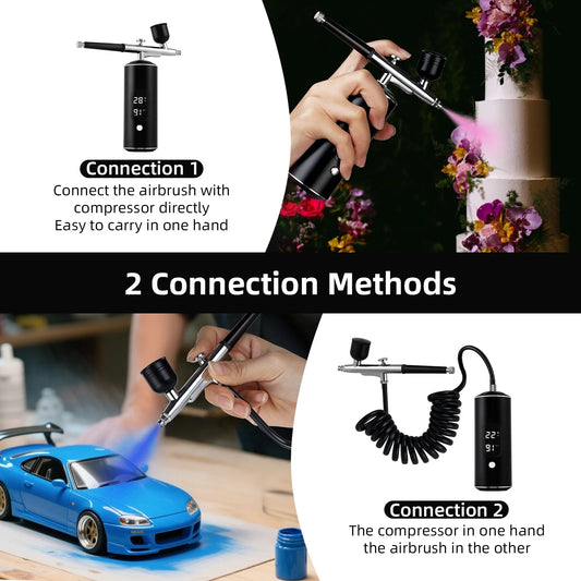Portable Airbrush Mini Air Compressor Kit Paint Spray Gun For Nail Art Tattoo Craft Cake Pastry Painting Face Hydrating Sprayer