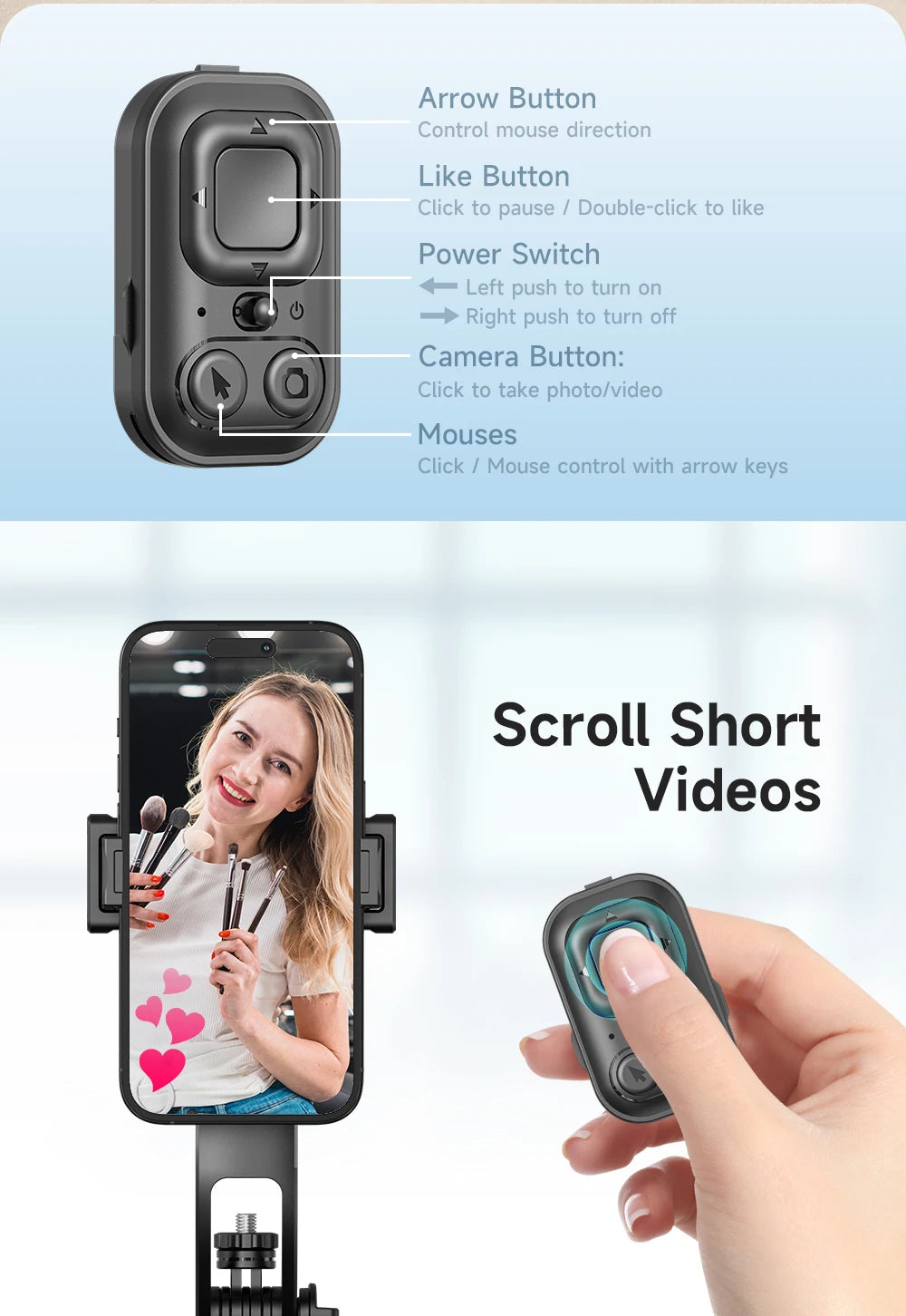 C17 Tripod 360°Auto-Rotation AI Tracking Remote Control Bluetooth Shooting Quadrapod Selfie Stick Stabilizer Optional Fill Light