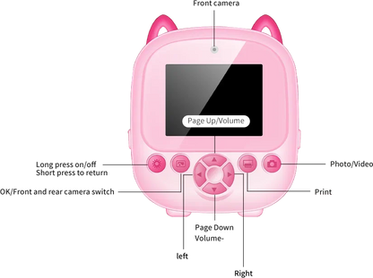 S5 Children HD Digital Camera Thermal Print Camera Photo Printing Camera HD Video For Kids Gift