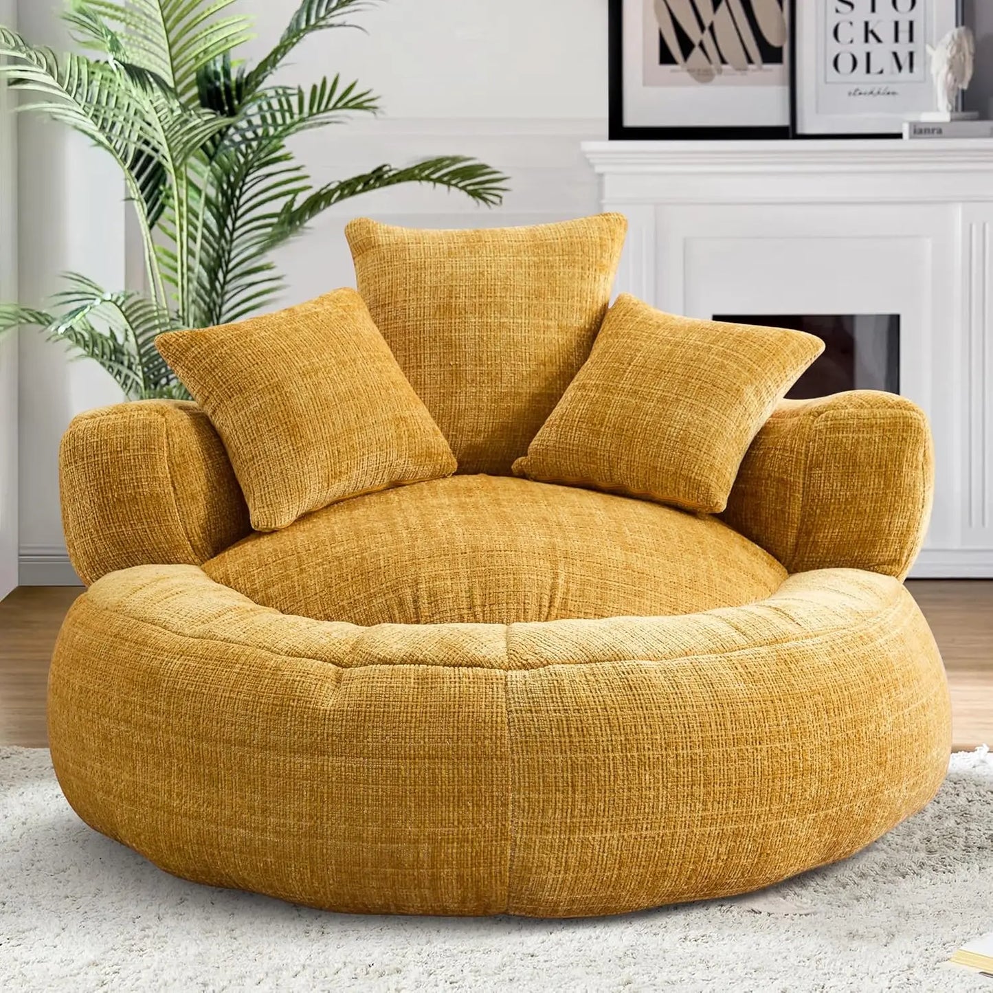 Large Oversized Bean Bag Sofa Chairs Couch with Pillows, Stuffed Round Sofa Chair , Customized Bean Bag Chairs for Adults