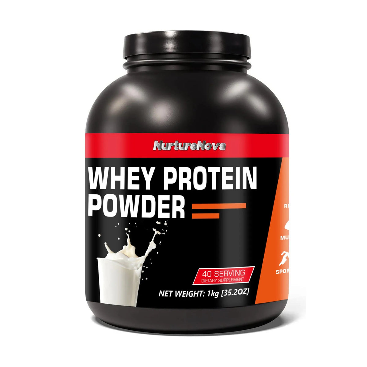 NurtureNova Whey Protein Powder Build Muscle Muscle Recovery Sports Vanilla Flavor Whey Protein Powder 40 Servings 1kg (35.2oz)