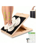 Adjustable Portable Wooden Slant Board For Calf Stretching - 300 Lbs Weight Capacity Foldable Calf Stretcher Board With 4-Level Smart Angles For Leg Exercises Squats Calf Stretching And Physical Therapy Home Fitness Equipment