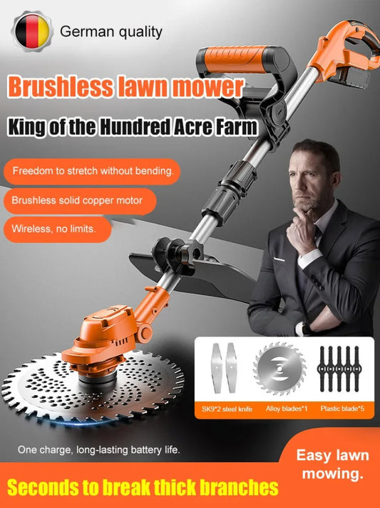 Multifunctional Lithium Lawn Mower Small Home Handheld Electric Weed Whacker Length Adjustable Grass Trimmer for Prune Garden