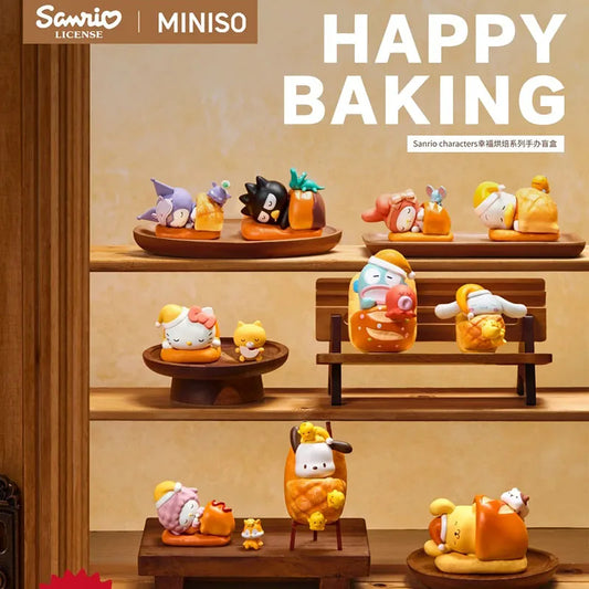 MINISO Sanrio Happy Baking Series Figice Blind Box Genuine Trendy Toy Surprise Gift for Girls
