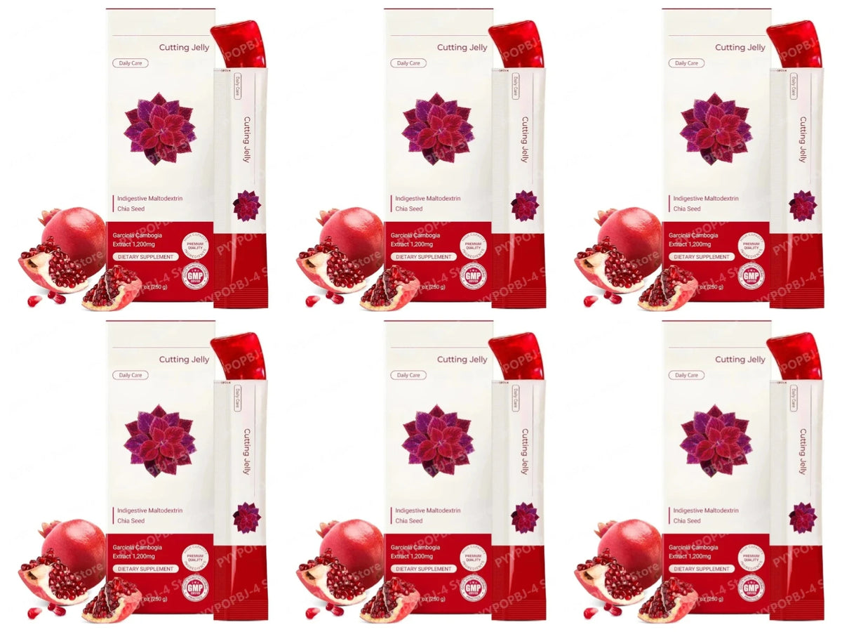 Pomegranate Flavored Wellness Jelly with Garcinia Cambogia Chia Seed Dietary Supplement 10 Sticks  Non-GMO Gluten Free