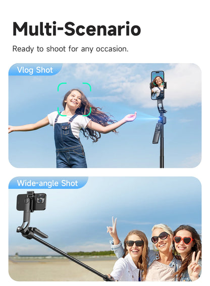 C17 Tripod 360°Auto-Rotation AI Tracking Remote Control Bluetooth Shooting Quadrapod Selfie Stick Stabilizer Optional Fill Light
