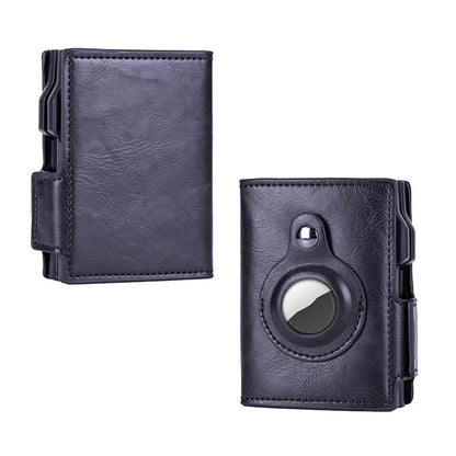New Airtag Wallet ID Bank Credit Card Holder RFID Blocking Airtags Card Bag Men PU Leather Purse With Double Aluminum Box
