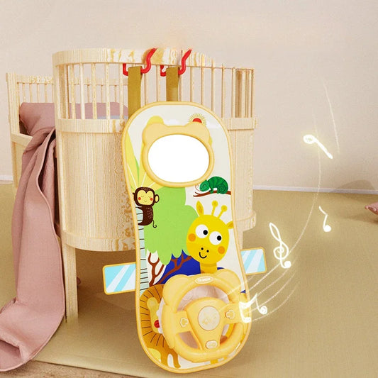 Simulate Driving Car Copilot Steering Wheel Eletric Baby Toys with Sound Kids Musical Educational Car Seat Driving Vocal Toys