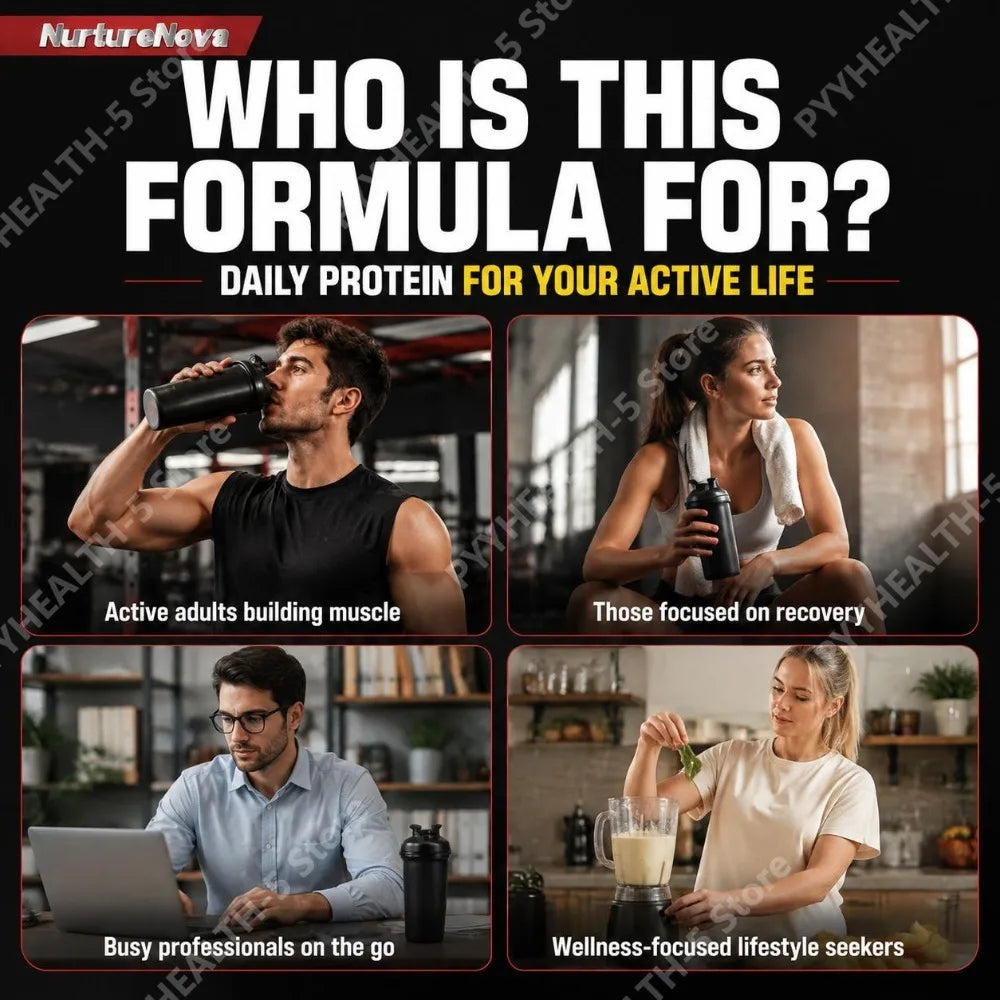 NurtureNova Whey Protein Powder Build Muscle Muscle Recovery Sports Vanilla Flavor Whey Protein Powder 40 Servings 1kg (35.2oz)