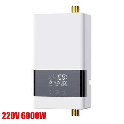 110V/220V Instant Water Heater Bathroom Kitchen Wall Mounted Electric Water Heater with Remote Control LCD Temperature Display