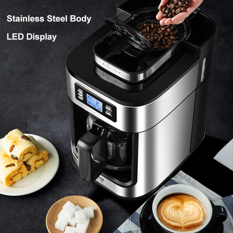DIVEDEER automatic coffee machine grinder Home office American small grinder one American drip coffee pot