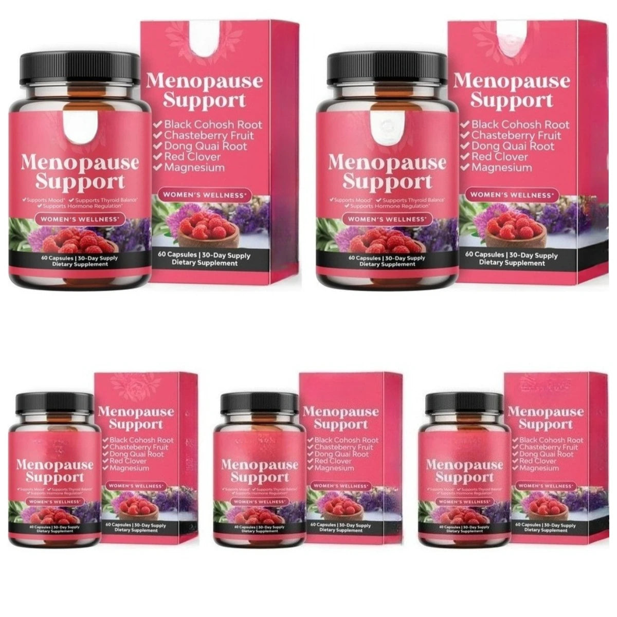 Women's Menopause Support Capsules with Dong Quai & Lemon Balm for Mood, Sleep and Hot Flash Support 60 Capsules