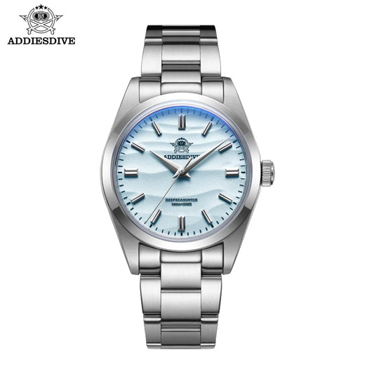 ADDIESDIVE 36mm AD2030 Men's Watch Desert Dial 316L Stainless Steel Reloj Hombre 100m Waterproof Quartz Watches