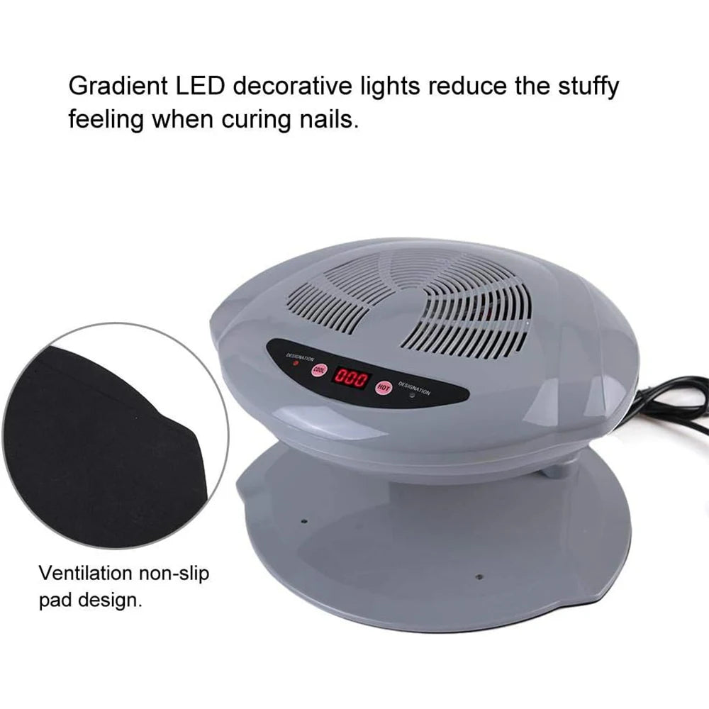 Nail Dryer Nail Fan Hair Dryer with Automatic Hot and Cold Air Function Nail Tools Suitable for Curing Fingernails and Toenails