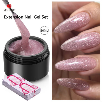 MSHARE 50ML Self Leveling Extension Nail Gel Set UV Led Construction Gel For Manicure Extend French Nail Art Build Nail