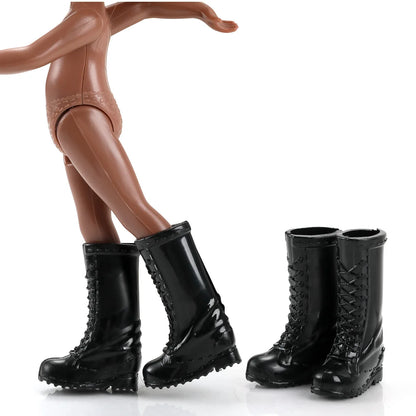 15cm BJD Dolls Shoes Multiple Movable Joints 1/12 3D Simulated Eye Dark Skin Hinge Doll Girl's DIY Dress Up Birthday Gifts Toys