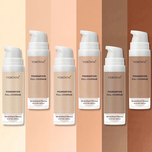 Full Coverage Foundation Bottles - Buildable Full Coverage Liquid Makeup for Custom Skin Tone Mixing & Daily Wear, Oil Control