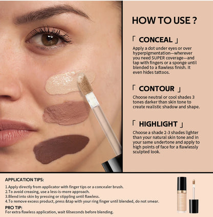 lakerain 5 color multipurpose concealer natural finish brighten skin tone cover dark circles concealer liquid
